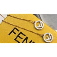 Fendi F Is Fendi Long Chain Earrings White