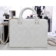 Chanel Calfskin Vanity Case Bag AS3345 White 2022