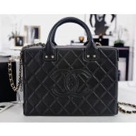 Chanel Calfskin Vanity Case Bag AS3345 Black 2022