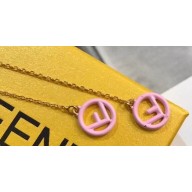 Fendi F Is Fendi Long Chain Earrings Pink