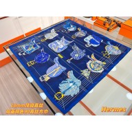 HERMES Tous en Selle scarf 90 cobalt / marine 2025