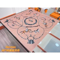 HERMES Pampa silk scarf 90 pink 2025