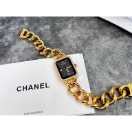 chanel Première Gourmette Chain Watch black/yellow gold 2023