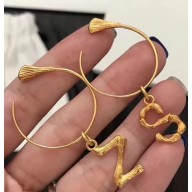 Celine Letter Earrings Gold 2018