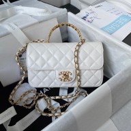 chanel LAMBSKIN Wallet on Chain bag AP4362 WHITE 2023