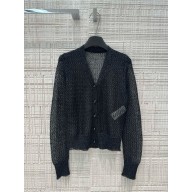 Dior Black Mohair, Alpaca and Silk Blend Knit CARDIGAN 2024