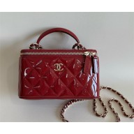 chanel clutch with chain in patent calfskin AP2199 RED 2024
