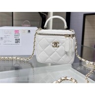 chanel white mini clutch with chain in sheepskin AP2198 2024