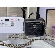 chanel black mini clutch with chain in sheepskin AP2198 2024
