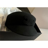 celine Triomphe cap in wool felt black 2024