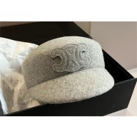 celine Triomphe cap in wool felt GRAY 2024