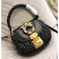 Miumiu Leather Coffer Bag 5BH111 Black 2018
