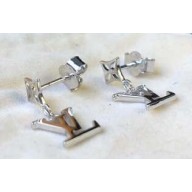 Louis Vuitton LV Logo Earrings Silver