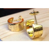 Hermes Crystal H Earrings Gold