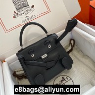 hermes kelly doll bag in original swift leather black handmade