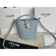 CELINE BLUE MINI BUCKET LOUISE IN SMOOTH CALFSKIN 2025