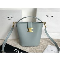CELINE BLUE SMALL BUCKET LOUISE IN SMOOTH CALFSKIN 2025