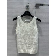 Dior Ecru Mohair and Alpaca Blend Lace tank top 2024