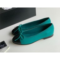 Chanel Calfskin & Grosgrain Turquoise & Black ballet flats 2024
