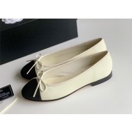 Chanel Calfskin & Grosgrain Ivory & Black ballet flats 2024