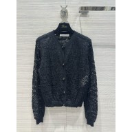 Dior black Mohair and Alpaca Blend Lace cardigan 2024