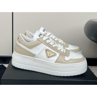 PRADA Downtown Bold leather sneakers Desert/White 2024