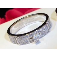 Hermes Kelly Ring with Crystal White Gold