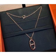 Hermes Farandole Pendant Necklace Pink Gold