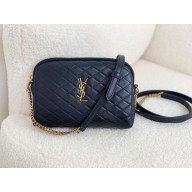Saint Laurent Gaby zipped pouch in quilted lambskin black(original quality)