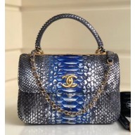 Chanel Python Trendy CC Small Flap Top Handle Bag A92236/A92723 Blue/Gray 2018