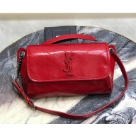 Saint Laurent NIKI BODY BAG 111682 IN CRINKLED VINTAGE LEATHER RED