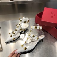VALENTINO GARAVANI Roman Stud Mule in calfskin 40mm white 2020