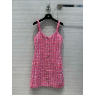 chanel Tweed Pink, Blue & White DRESS P76664 2024