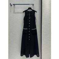 CHANEL Iridescent Tweed Crepe Black & White DRESS P76663 2024