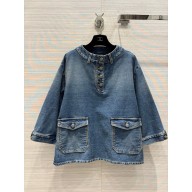 chanel Washed Denim Blue blouse P76797 2024