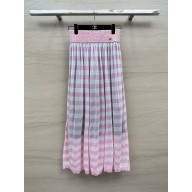 CHANEL PINK STRIPED SKIRT 2024SS