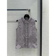 chanel Cotton Light Pink & Black Blouse P76707 2024