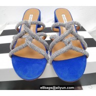 Aquazzura Heel 5.5cm Crystal Straps Moondust Sandals Blue 2022