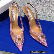 Aquazzura Heel 10cm PVC Seduction Crystal Pumps Pink 2022