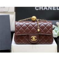 chanel Gold BALL LEATHER small flap bag AS1787 burgundy 2024 (ORIGINAL QUALITY)