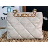 Chanel Small Shopping Bag in Lambskin AS3502 Creamy 2022