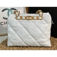 Chanel Small Shopping Bag in Lambskin AS3502 White 2022