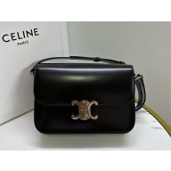 CELINE Classique Triomphe Bag in shiny calfskin black/silver 2024
