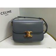 CELINE Classique Triomphe Bag in shiny calfskin zinc 2024