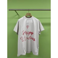 Balenciaga Women's Lipstick Valentines T-shirt Oversized in white Faded 2025
