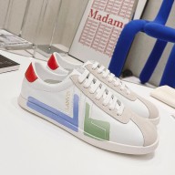  LANVIN Suede stitching cowhide and nylon fabric casual shoes White LAs011