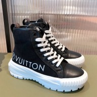 Louis Vuitton Squad Full-grain cowhide / canvas High-top sneakers in Black Ls016