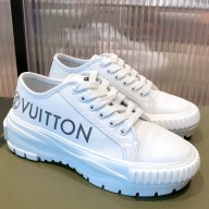 Louis Vuitton Squad Full-grain cowhide / canvas Low-top sneakers in White Ls019