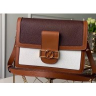 Louis Vuitton Taurillon Leather Dauphine MM Bag M53868 Purple/White 2019