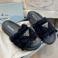 Prada Wool cotton slippers in Black   P67